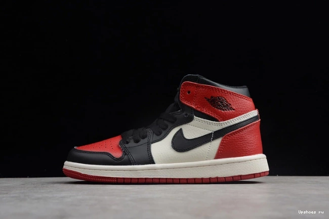OG High "Bred Retro Jordan Air Kids 555088 Toe" 1 610 1203